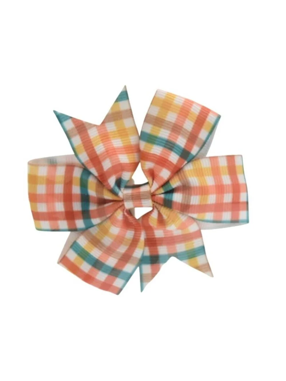 Hair Bows For Kids Leaf & Plaid Patterns Set Of 2 Fall Thanksgiving